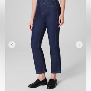 Spanx Kick  Flare Denim Jeans XL Indigo Blue Pull On Back Pockets Length 27”